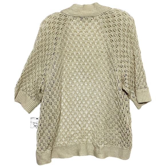 Liz Claiborne Cardigan Open Front Crochet Plus 1X Acrylic Boho Cottagecore NWT - Picture 3 of 7